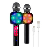 Microfono Karaoke Inalambrico Parlante Bluetooth Megafon Led