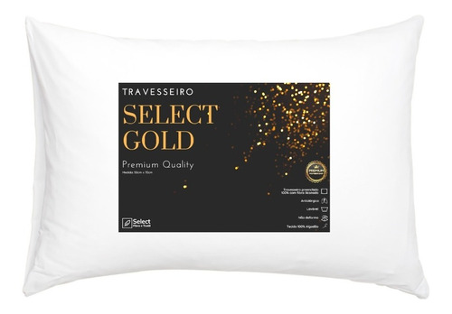 Travesseiro 100% Algodão E Antialérgico Select Gold Luxo