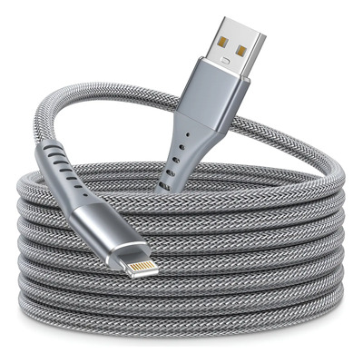 Cable Usb De Datos Carga Rápida Para iPhone iPad 3 Metros Gris