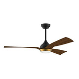 Ventilador De Techo Boho Dorado Con Motor Dc De 52 , Luz Led