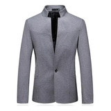 Saco Blazer Moderno Elegante Con Cuello Mao Slim Fit México