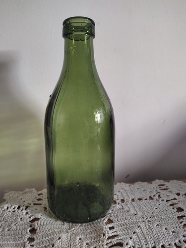 Botella Antigua De Leche De Vidrio Color Verde