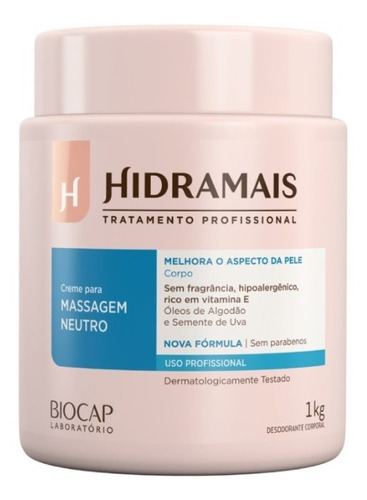 Creme Para Massagem Neutro Hidramais 1kg