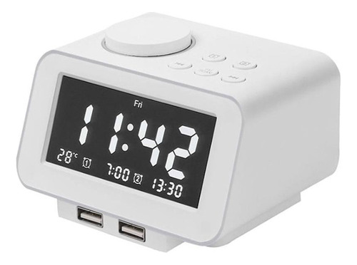 White Alarm Clock Digital Radio