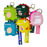 Estuche Llavero Dinosaurio Kawaii Goma Pulsera Anti-perdidas