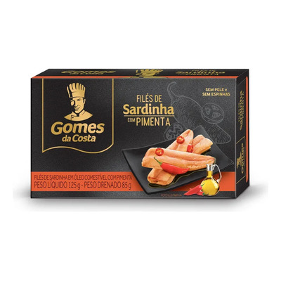 Filé de Sardinha em Óleo com Pimenta Caixa 125g Gomes da Costa | MercadoLivre