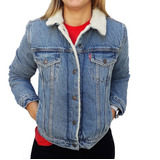 Campera Jean Con Crderito Levis Original Trucker Mujer