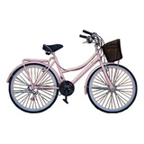 Bicicleta Clásica Urbana Mybikemx Rosa Champaña Y Accesorios