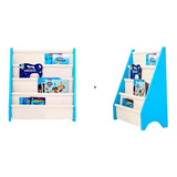 Rack Para Livros Infantil, Standbook Montessoriano Azul 2x