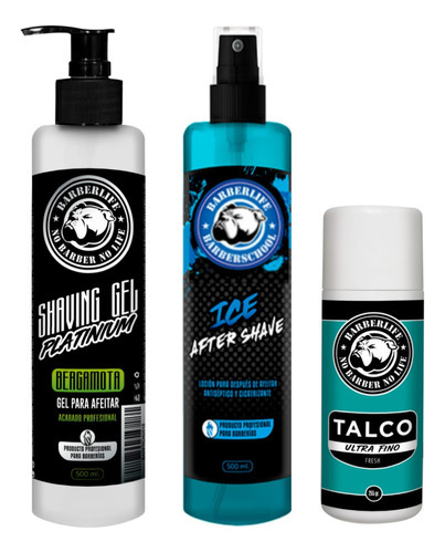 Locion After Shave, Gel Afeitado Y Talco Marca Barberlife 