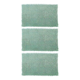 Conjunto 03 Tapete Microfibra Bolinha 0,38mx0,58m Color Cor Verde