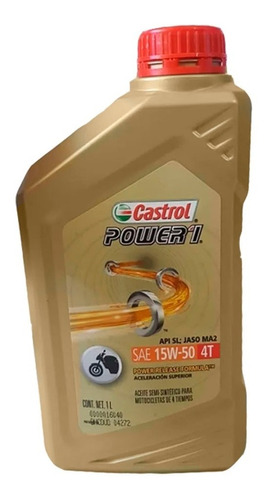 Aceite Castrol Power 1 4t 15w50 Semisintetico En Fas Motos