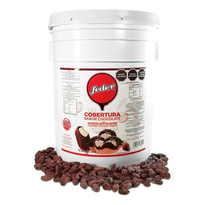 Cobertura Chocolate FEDER 19 Kg Textura Crujiente Helados Postres Frutas | Envío gratis