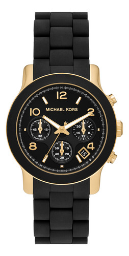 Reloj Mujer Michael Kors Mk7385 Runway Color De La Correa Negro Color Del Bisel Negro Color Del Fondo Negro