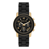 Reloj Mujer Michael Kors Mk7385 Runway Color De La Correa Negro Color Del Bisel Negro Color Del Fondo Negro