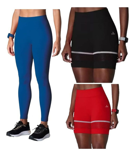 Kit 2 Legging Academia+bermuda Esportiva Lupo Cintura Alta