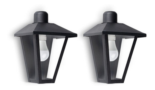 Pack X 2 Farol Colonial Trapezoidal De Pared Exterior Jardin