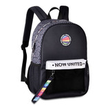 Mochila Now United Escolar Chaveiro Exclusivo Nomes - Preto