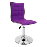 Silla Escritorio Pc Oficina Base Fija Newmo Color Violeta