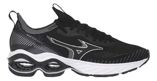 Tênis Mizuno Wave Invictus 3 Masculino -preto E Prata