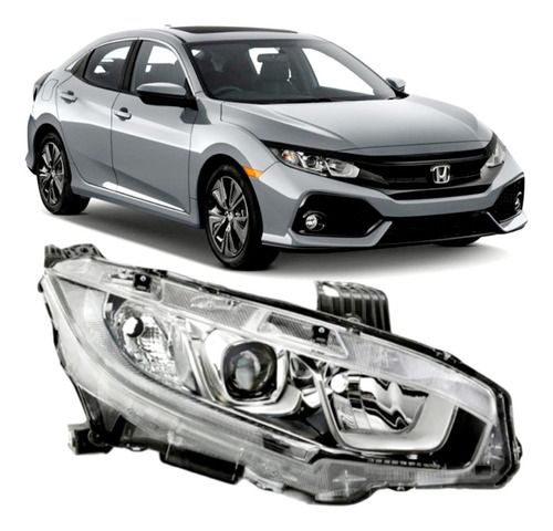 2016-17-18-19-2020-2021 Honda Civic Faro Foco Unidad Led Rh!