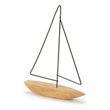 Barco Decorativo Elegante Estilo Nautico Escultura Moderna Cor Natural