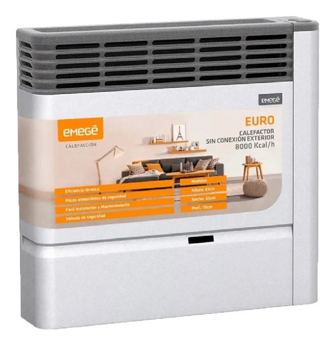 Calefactor Sin Salida Emege Euro 8000 Multigas 3180