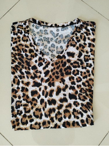 Vestido O Remeron Animal Print Manga Corta Talle 44 Usada 