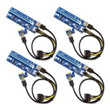 4 Unidades Cabos Riser 1x Para 16x Pci-e 30cm U34 - Ver006c