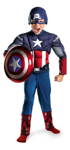 Superhéroe Capitán América Cos Muscle Suit Niño Dress Up Movie Character Cosplay Performance Costume