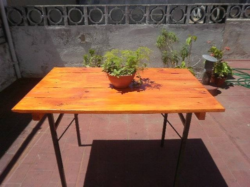 Mesa De Madera Con Patas Plegables