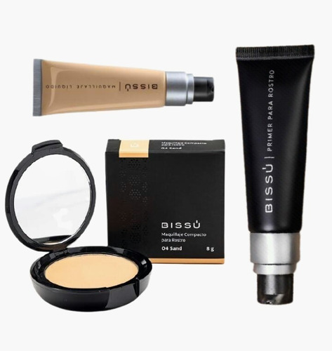 Kit Primer Para Rostro Bissú + Maquillaje Compacto, Liquido