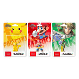 Trio Amiibo Mario, Pikachu E Link - Smash Bros