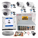 Cctv Hikvision Kit Dvr 8ch + 4 Cám +disco Duro + Accesorios 