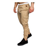 Pantalón Jogger Cargo Skinny De Gabardina Strech