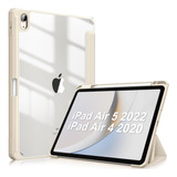 Funda Transparente Con Tapa Rosa Para iPad Air De 5.a Gen
