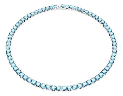 Swarovski Collar De Tenis Matrix Con Cristales Azules Brill.
