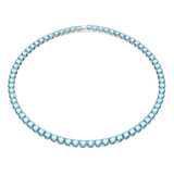 Swarovski Collar De Tenis Matrix Con Cristales Azules Brill.