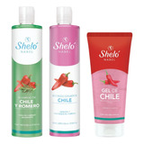 Shampoo Chile Y Romero + Acondicionador Y Gel De Chile Shelo