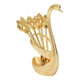 Soporte De Base De Cisne Decorativo Portátil Con Cucharas,