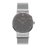 Reloj Feraud Hombre Tejido Acero Iman Gris Rose F5516gslgr