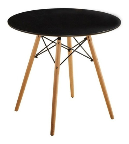 Mesa De Comedor Eames Tapa Redonda 80cm Con Patas Nordicas