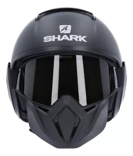 Capacete Shark Street Drak Blank Mat Kma Novo Militar Envio 