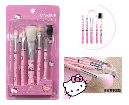 Set De Brochas De Maquillaje Kawaii Hello Kitty