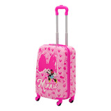 Maleta Viaje Infantil Rodante Disney Minnie Mouse Moño Bow Color Rosa Chicle