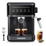 Sangkee Cafetera Espresso Y Cappuccino Con Espumador De Leche, Pantalla Táctil Máquina De Café Profesional De Capuchinos Mocha Y Latte, Tanque De Agua 1.7l, Barista En Casa Y Oficina, 15 Bares, 850w
