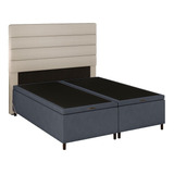 Cabeceira Com Base Box Baú Casal Queen 158x198cm Hit Id5 Lin