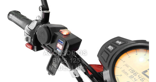 Cargador De Celular Usb Para Moto Con Voltimetro Universal