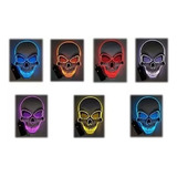 2 Mascaras Calavera Cráneo Luz De Neon Fiestas Y Halloween
