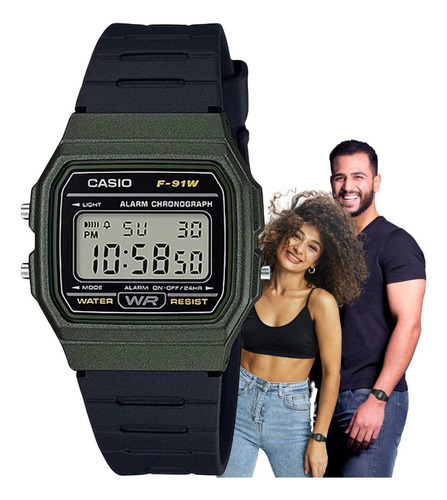 Relogio De Pulso Casio Vintage Digital Retro Unissex F-91w